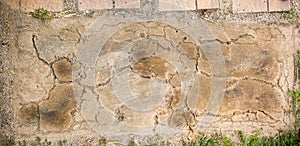 Abstract lines and shapes of ant tracks on the dirt surface