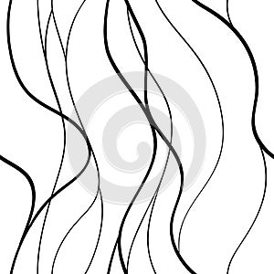 Abstract lines waves pattern seamless , curve intertwine line shape hand drawn hair or sea ornate wallpaper background for wrappin