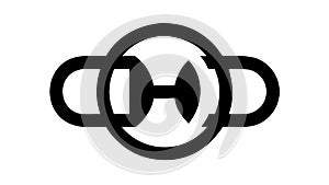 Abstract Link Icon, Connectivity and Interlocking Symbol, vector design Generative AI
