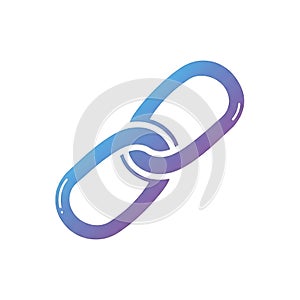 Abstract link icon with gradient effect representing connection and unity
