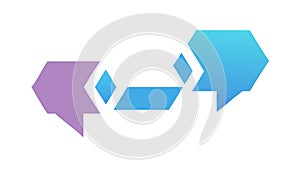 Abstract Linked Shapes Icon, Connection Integration, vector design Generative AI