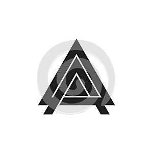 Abstract linked triangle arrow geometric logo vector