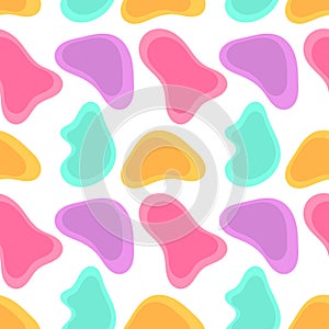 Abstract liquid amoeba shapes colorful seamless pattern