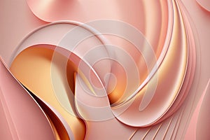 Abstract liquid background swirling gold and pink metal.AI generated