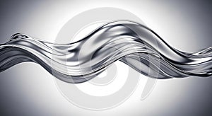 Abstract Liquid Metal Flow - Silver Wave