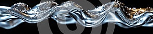 Abstract Liquid Metallic Waves on a Dark Background photo