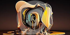 abstract liquid molten glass illustration design art.