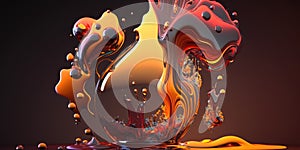 abstract liquid molten glass illustration design art.