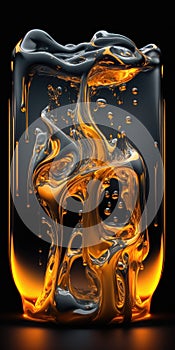 abstract liquid molten glass illustration design art.