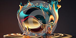 abstract liquid molten glass illustration design art.