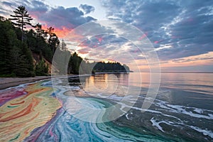 Abstract liquid paint blending flow photo