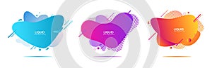 Design of liquid color abstract geometric shapes.Futuristic trendy dynamic elements. photo