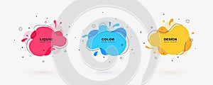Abstract liquid shapes. Modern geometric fluid color banners. Design templates for badge, logo, sale flyer, poster. photo