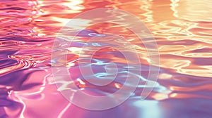 Abstract liquid surface with vibrant pink and orange hues creating a mesmerizing texture