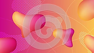 Abstract liquid wavy fluid shapes futuristic banner background. Glowing retro waves  background. Trendy gradients for