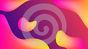 Abstract liquid wavy fluid shapes futuristic banner background. Glowing retro waves  background. Trendy gradients for