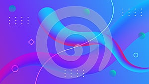 Abstract liquid wavy fluid shapes futuristic banner background. Glowing retro waves  background. Trendy gradients for