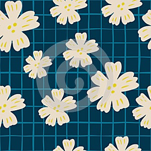 Abstract little flower seamless pattern on vintage background. Chamomile flowers wallpaper