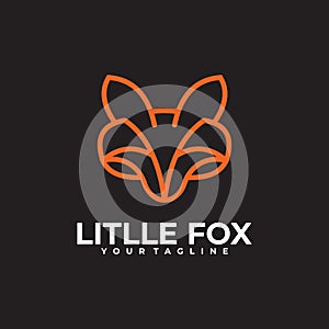 Abstract little fox logo vector design template