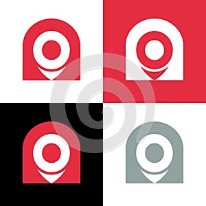 Abstract location pointers logo icon design, vector illustration