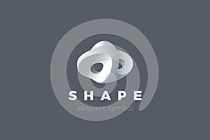 Abstract Logo 3D shape design vector template. Business Corporate Symbol Emblem Logotype icon concept