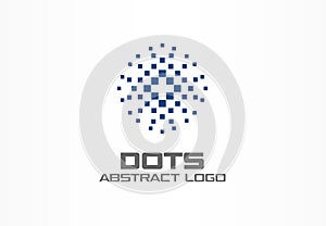 Abstract logo for business company. Corporate identity design element. Digital technology, Globe, sphere, circle