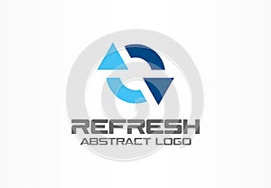 Abstract logo for business company. Corporate identity design element. Exchange currencies, synchronization, replacement