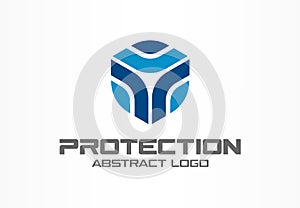 Abstract logo for business company. Corporate identity design element. Guard, shield, secure agency logotype idea