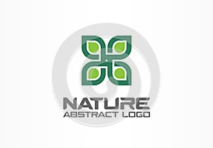 Abstract logo for business company. Corporate identity design element. Healthcare, spa, nature, environment, recycle