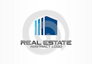 Abstract logo for business company. Corporate identity design element. Real estate service, construction, agent logotype