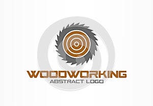 Abstract logo for business company. Corporate identity design element. Saw, woodworking, wood material logotype idea