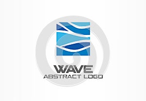 Abstract logo for business company. Nature, ocean, eco, science, healthcare Logotype idea. Ecology, blue, sea, water