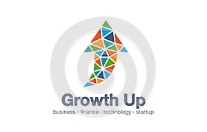 Abstract logo for business company. Technology, Industrial, market logotype idea. Arrow up, growth chart, progress graph