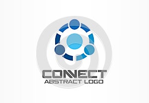 Abstract logo for business company. Technology, Social Media Logotype idea. People connect, Circle, segment, section