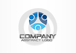 Abstract logo for business company. Technology, Social Media Logotype idea. People connect, Circle, segment, section