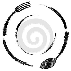 Abstract logo of a cafe or restaurant. A spoon and fork on a plate. A simple outline