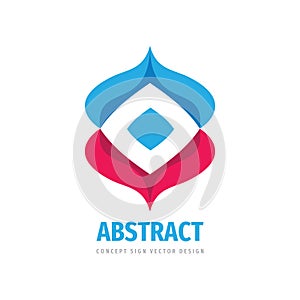 Abstract logo design. Cooperation communication sign. Development elegant symbol. Vector illustration.