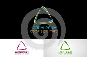 Abstract line triangle logo