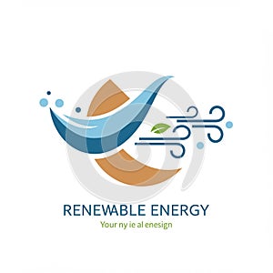 Abstract logo design featuring a combination of blue and brown elements. The blue