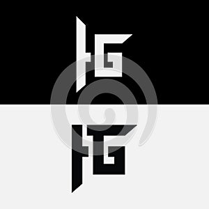 letter Hg or Gh initial unique abstract logo