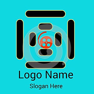 Abstract logo, icon, Template Design And Skyblue Background