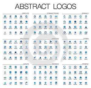 Abstract logo set for business company. Corporate identity design elements.