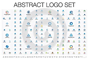 Abstract logo set for business company. Corporate identity design elements. Vector icons