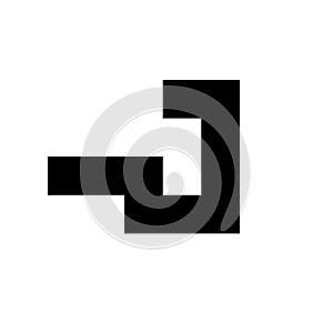 Abstract logo sign. Logotype similar open space door. Vector.