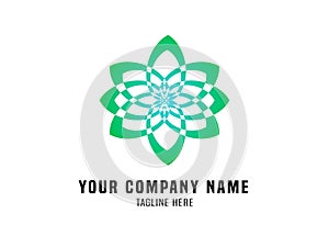 Abstract logo vector gradient Flower