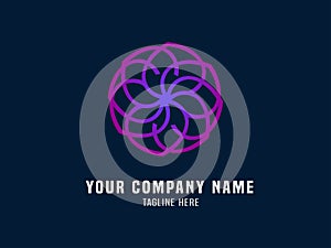 Abstract logo vector gradient Purple