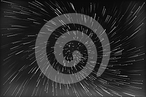 Abstract long exposure of vortex star trails background