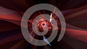 Abstract Loop able glowing and flickering fractal futuristic technology geometric flower shape pattern rotation.