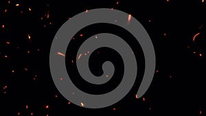 Abstract loop animation glow orange fire sparks dust particles