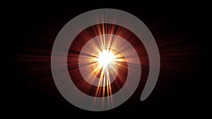 Abstract loop center gold red optical flare light